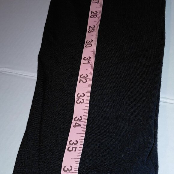 Y2K Victoria's Secret Fold-over Black Pink Silver Leggings Women's Size Large - Picture 5 of 8